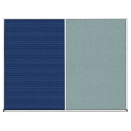 United Visual Products Triple Door Radius Corkboard, 96"x48", Sat, UV7006RC-SATIN-FORBO UV7006RC-SATIN-FORBO